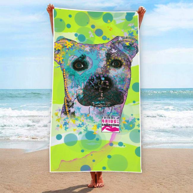 Preview: Badehandtuch Mojito – Popart-Hundemotiv, 75x165 cm, 100 % Polyester, weich & schnelltrocknend